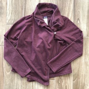 Patagonia At Sea Wrap Maroon Cardigan Button M